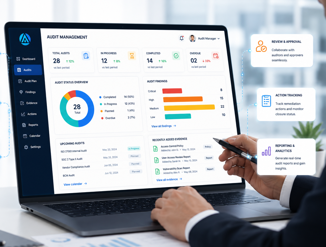 ASPIA- Audit management dashboard in office environment