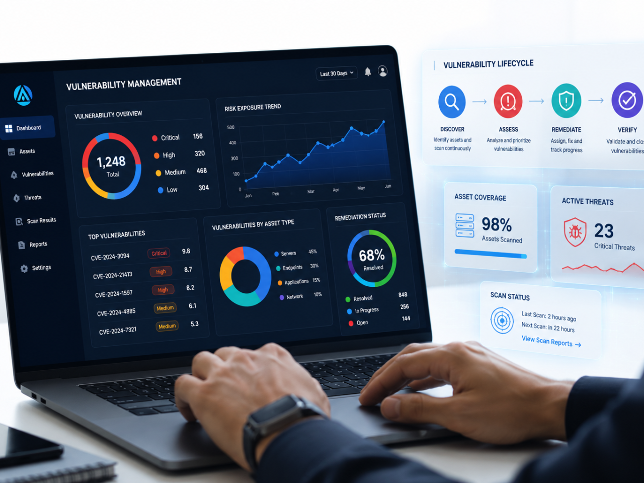 Vulnerability management dashboard in action- ASPIA